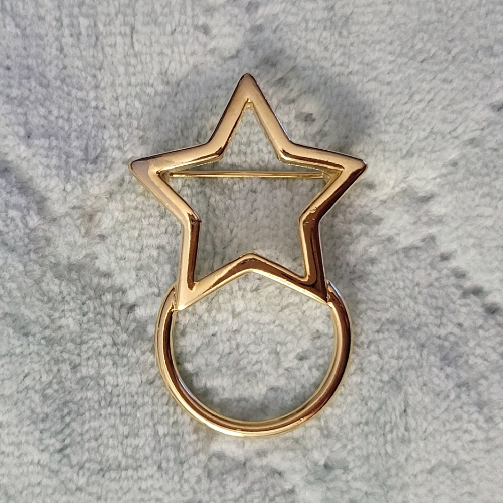 Vintage Star Brooch/Eyewear Holder and/or Scarf Clip~Goldtone